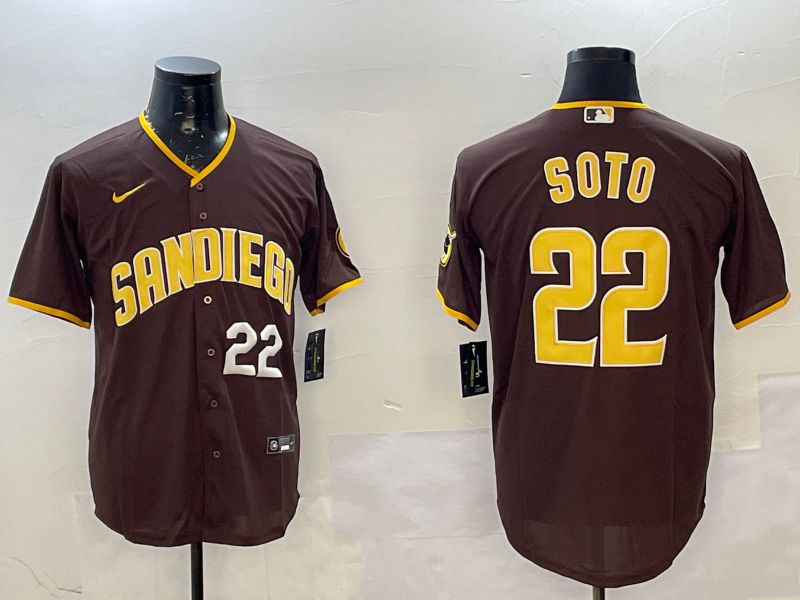 Men San Diego Padres #22 Soto Brown Game 2025 Nike MLB Jersey style 2